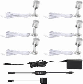 LED Mini Indoor Spotlight – Accent Lighting for Display Shelves, Paintings, Plants, Jewelry, Showcase, Under Cabinet – Adjustable Indoor Spot Light(Soft White 6 Pack Dimming&Timing)