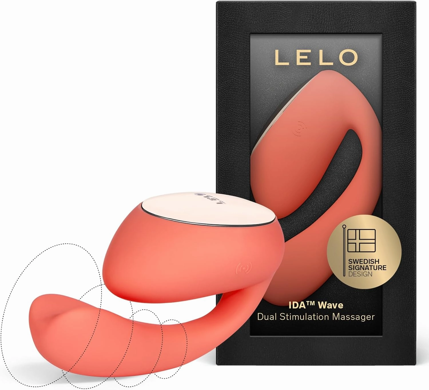 LELO IDA Wave Dual App-Controlled Vibrator with 2 Powerful Motors and 10 Vibration Settings - Remote Control Sex Toy for Women and Couples, Coral Red