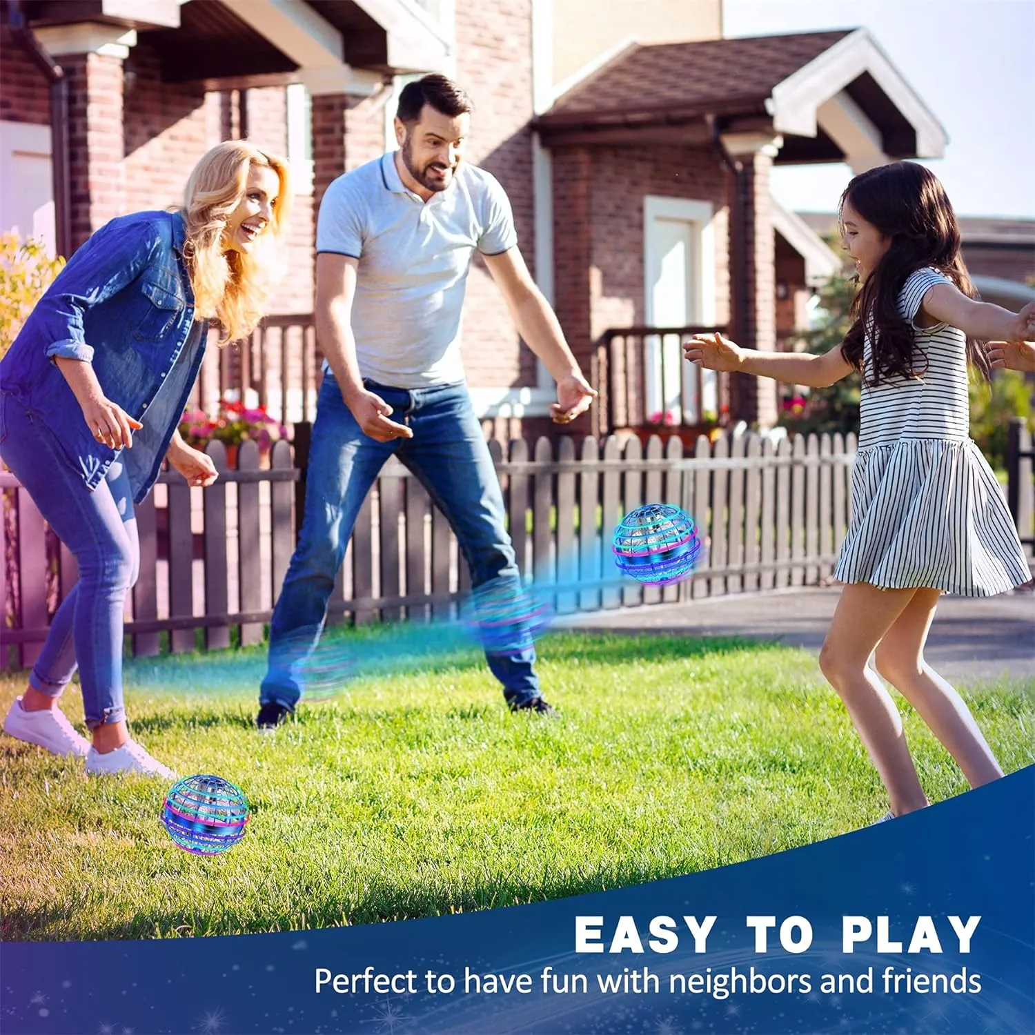 LEMATRIX 2024 Flying Orb Ball Toy, Hover Ball Boomerang Fly Fidget Spinner, Cool Toys Gifts for 6 7 8 9 10 11 12  Years Old boy Girls Teens, Hand Mini Drone Cosmic Globe, Indoor Outdoor Toys(Blue)