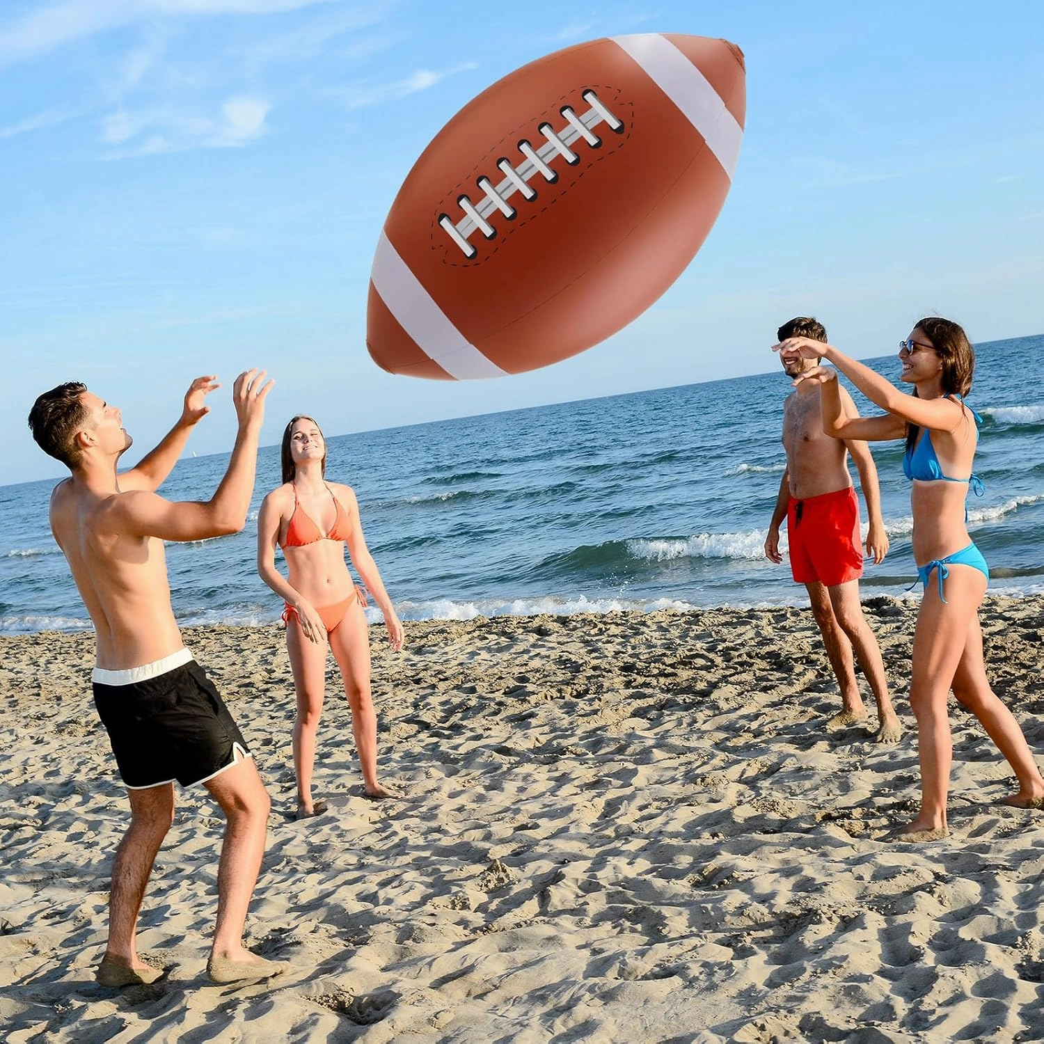 Lewtemi 2 Pcs 27 Inch/ 40 Inch Giant Inflatable Sports Balls Large Inflatable Beach Ball Inflatable Ball for Summer Pool Outdoor Activity Games Toys