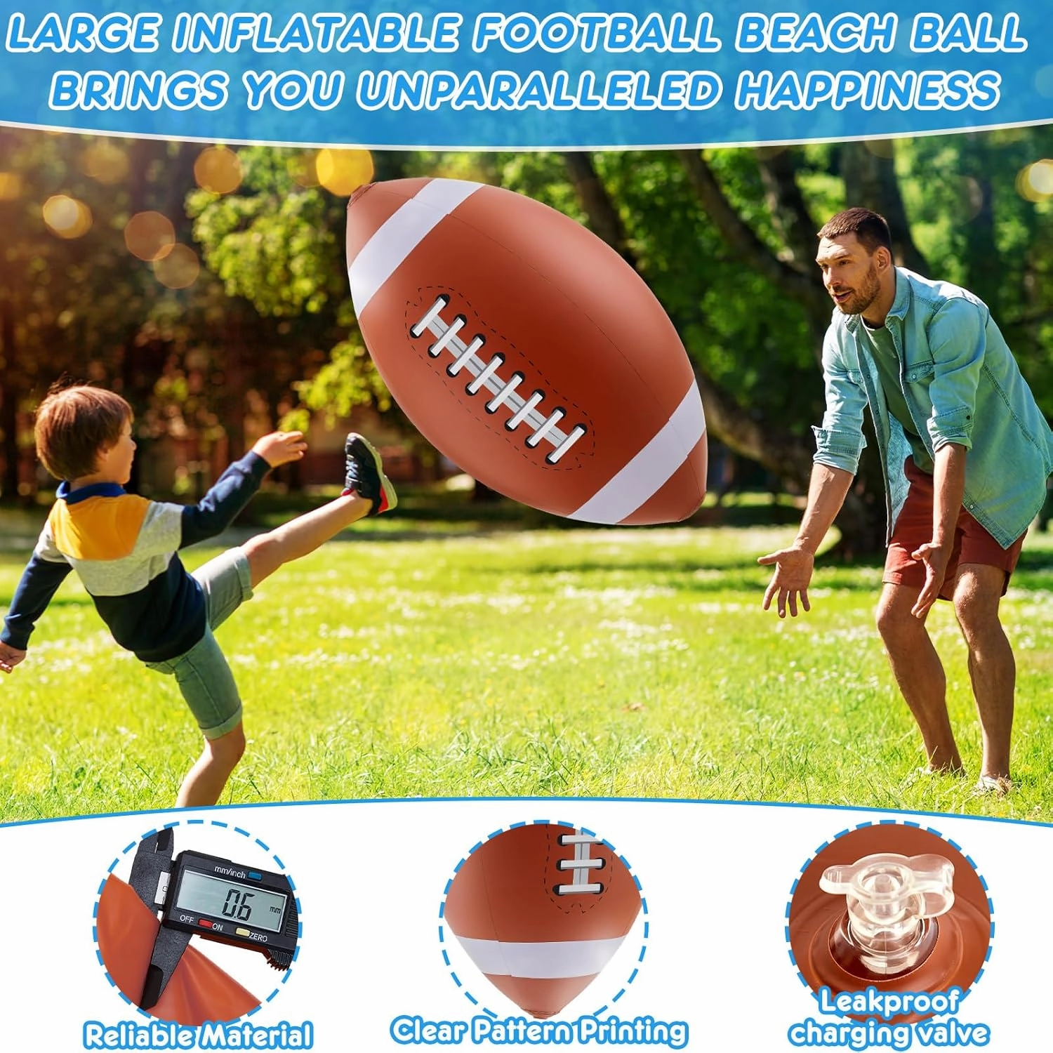 Lewtemi 2 Pcs 27 Inch/ 40 Inch Giant Inflatable Sports Balls Large Inflatable Beach Ball Inflatable Ball for Summer Pool Outdoor Activity Games Toys