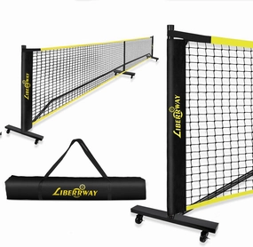 LIBERRWAY Pickleball Net Portable Pickle Ball Nets Outdoor Regulation Size 22FT Pickleball Practice Net System for Driveway Backyard Beach with Carrying Bag Metal Frame Strong PE Net All Weather