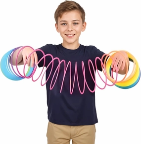 Liberty Imports 6" Jumbo Rainbow Coil Spring - Giant Classic Novelty Toy, Big Fun Large Magic Walking Magic Spring for Fidget and Stress Relief - Great Gift for Kids, Adults (Round)