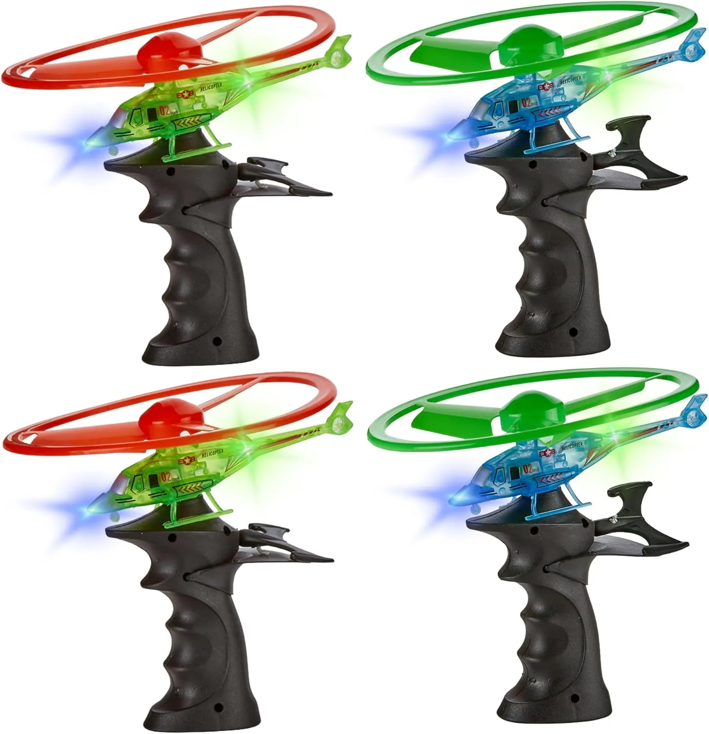 Light Up Ripcord Helicopters, 4 Pack – Fun Flying Toys for Kids with Flashing LED Lights, Perfect for Indoor and Outdoor Play, Great Gift Idea for Boys and Girls!