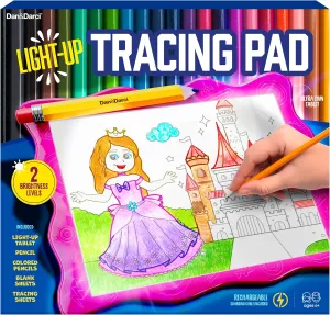Light Up Tracing Pad for Kids - Arts & Crafts Writing Drawing Tracer Board, Craft Kit for Girls & Boys Ages 6-12 - Birthday Toys Gifts Ideas for Girl or Boy 6  Year Old Gift Toy - 6 7 8 9 10