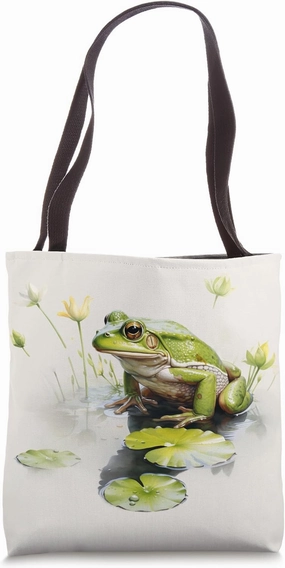 Lily Pad Lounge - Adorable Frog Pond Haven Tote Bag