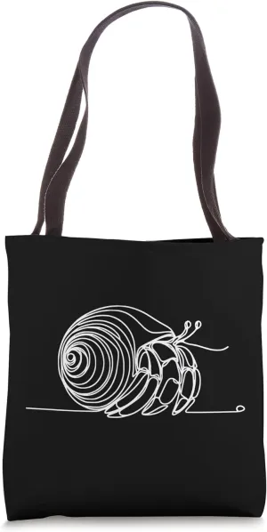 Line Art Simple Drawing Artwork Hermit Crab Invertebrate Tote Bag