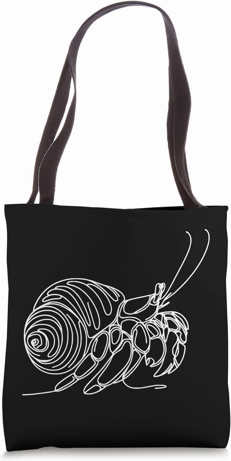 Line Art Simple Drawing Artwork Hermit Crab Invertebrate Tote Bag