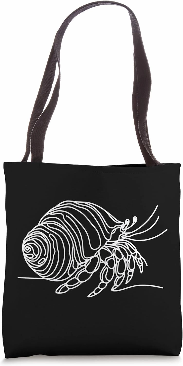 Line Art Simple Drawing Artwork Hermit Crab Invertebrate Tote Bag