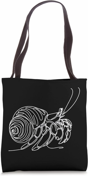 Line Art Simple Drawing Artwork Hermit Crab Invertebrate Tote Bag