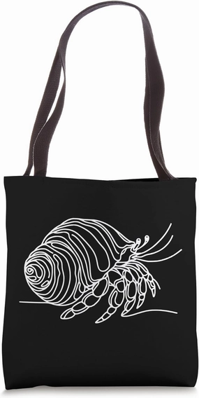 Line Art Simple Drawing Artwork Hermit Crab Invertebrate Tote Bag