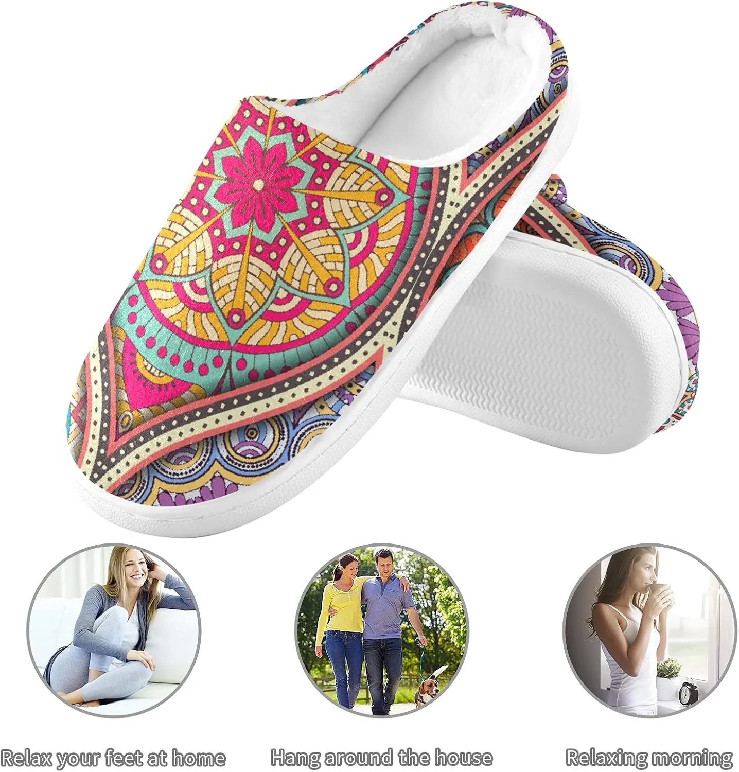 linqin Fruit Apples Womens Mens Cozy Fuzzy Slippers, Soft Warm Lightweight Memory Foam Anti-Slip House Indoor Outdoor Slippers