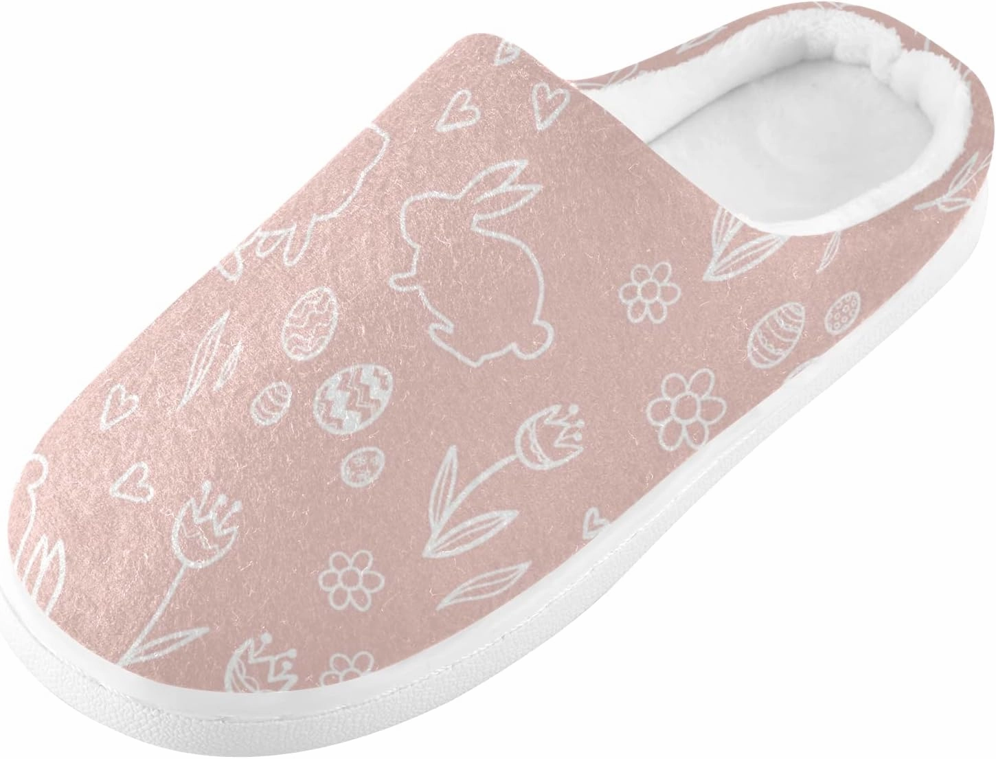 linqin Amanita Mushroom Seamless Pattern Design Womens Mens Cozy Fuzzy Slippers, Soft Warm Lightweight Memory Foam Anti-Slip House Indoor Outdoor Slippers