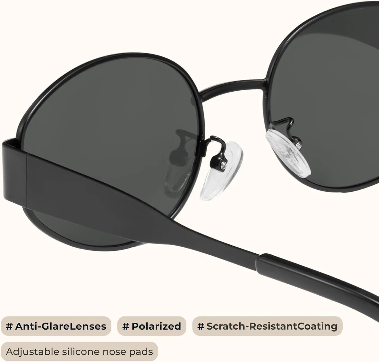 livho 2025 Trendy Oval Sunglasses - Stylish Polarized Shades for Everyday - Retro Metal Frames