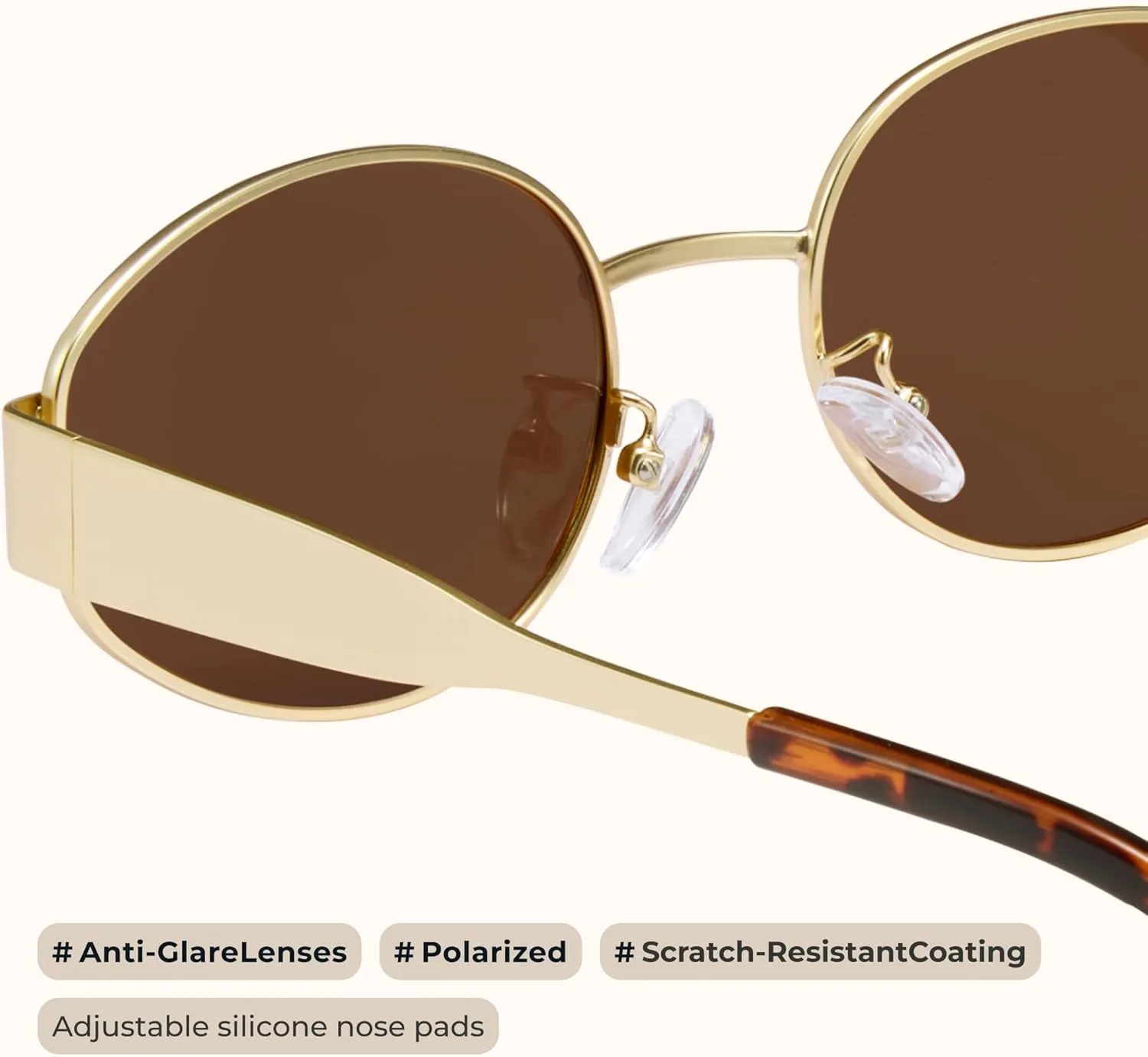 livho 2025 Trendy Oval Sunglasses - Stylish Polarized Shades for Everyday - Retro Metal Frames