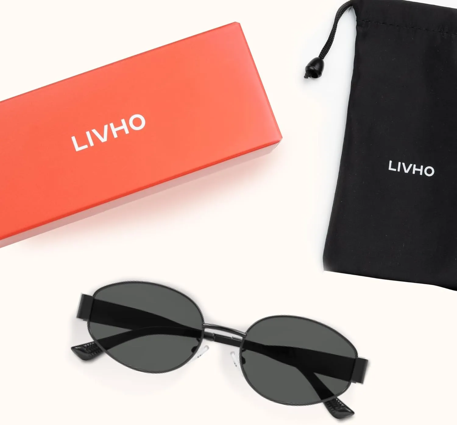 livho 2025 Trendy Oval Sunglasses - Stylish Polarized Shades for Everyday - Retro Metal Frames