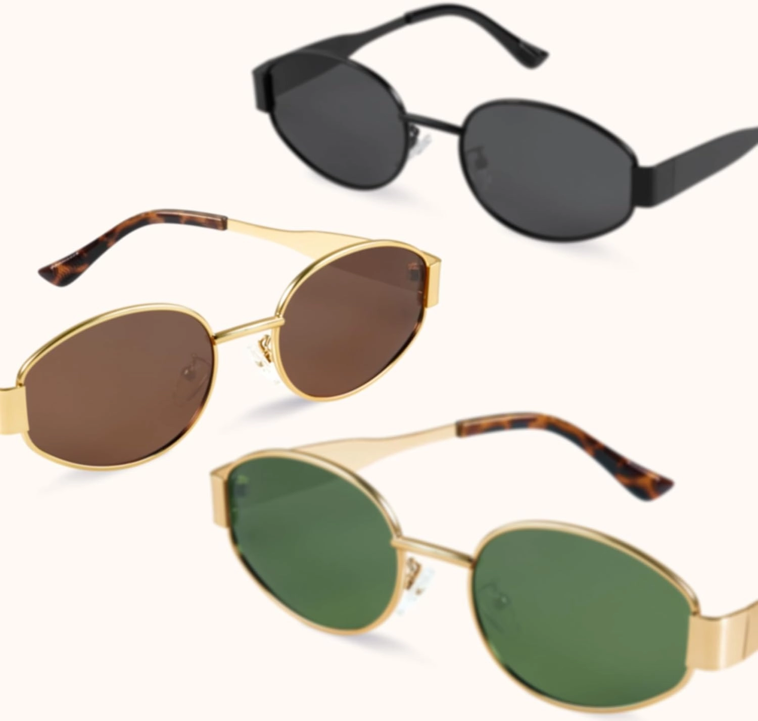 livho 2025 Trendy Oval Sunglasses - Stylish Polarized Shades for Everyday - Retro Metal Frames