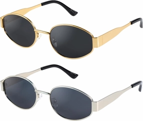 livho 2025 Trendy Oval Sunglasses - Stylish Polarized Shades for Everyday - Retro Metal Frames