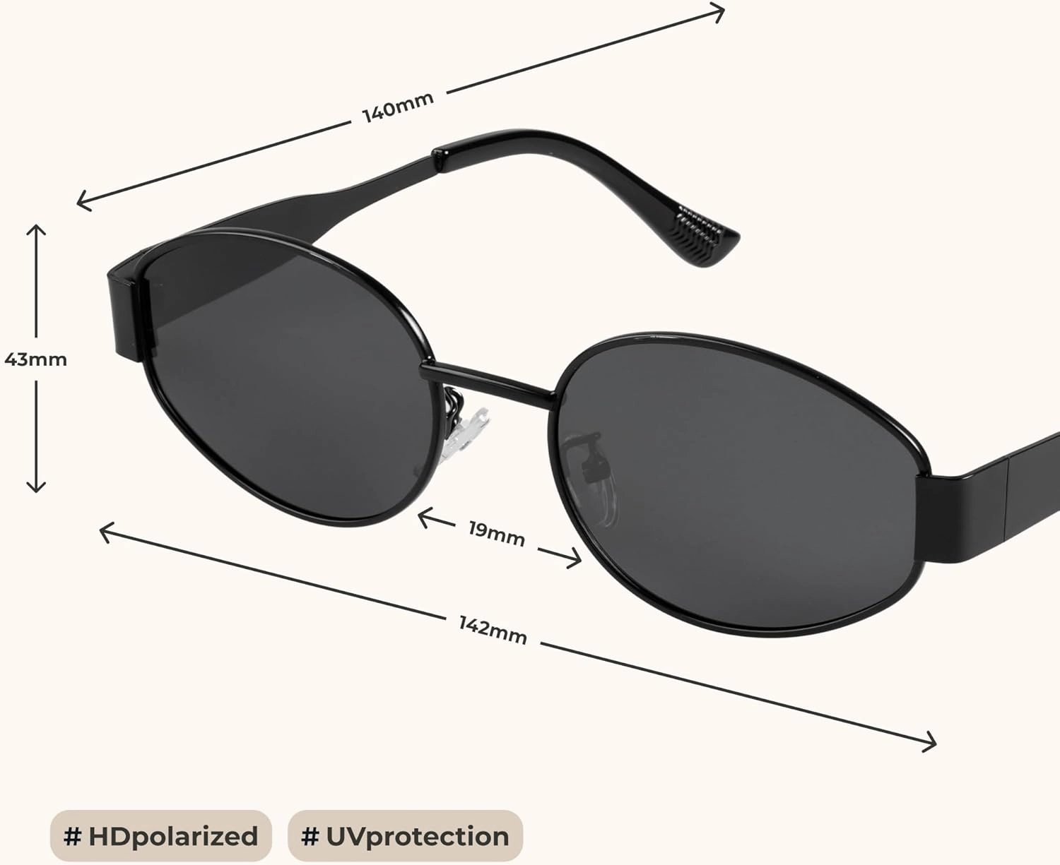 livho 2025 Trendy Oval Sunglasses - Stylish Polarized Shades for Everyday - Retro Metal Frames