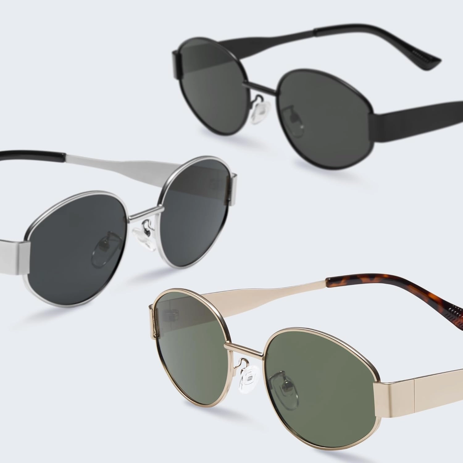 livho 2025 Trendy Oval Sunglasses - Stylish Polarized Shades for Everyday - Retro Metal Frames