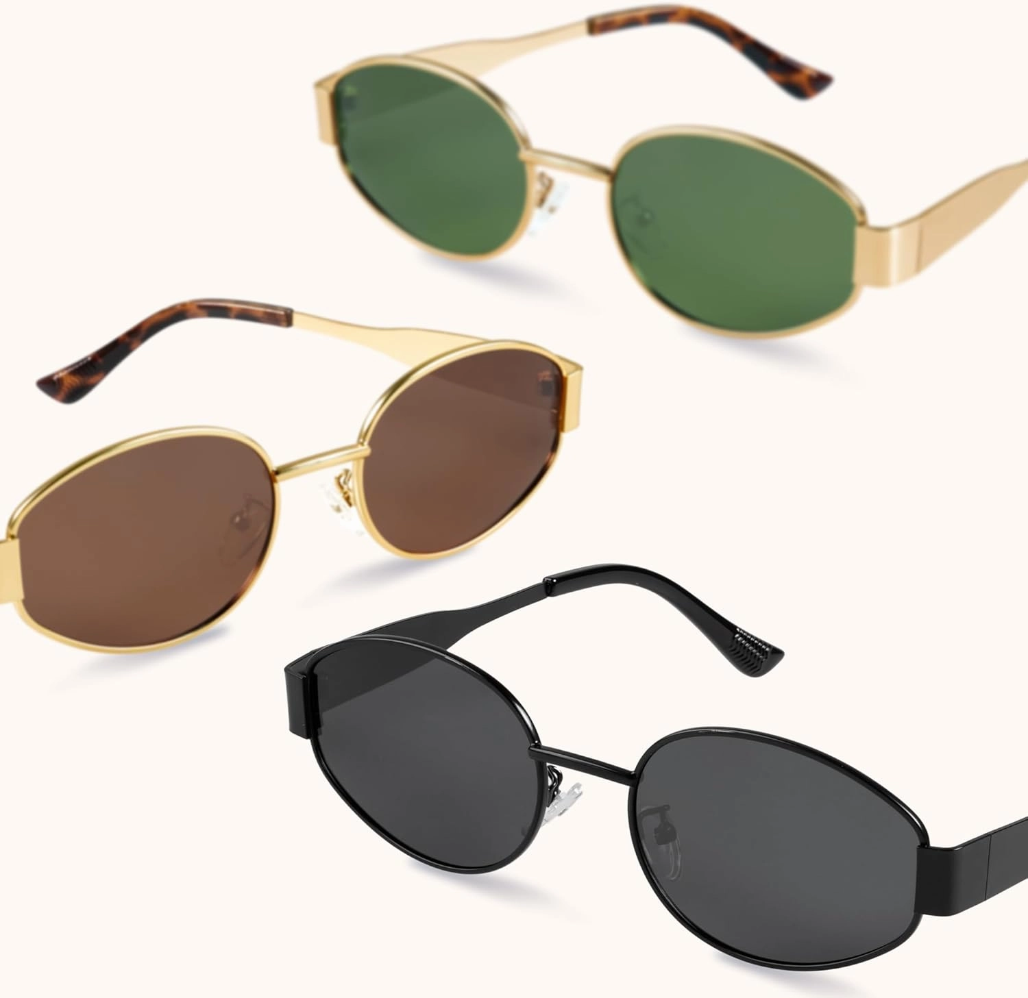 livho 2025 Trendy Oval Sunglasses - Stylish Polarized Shades for Everyday - Retro Metal Frames