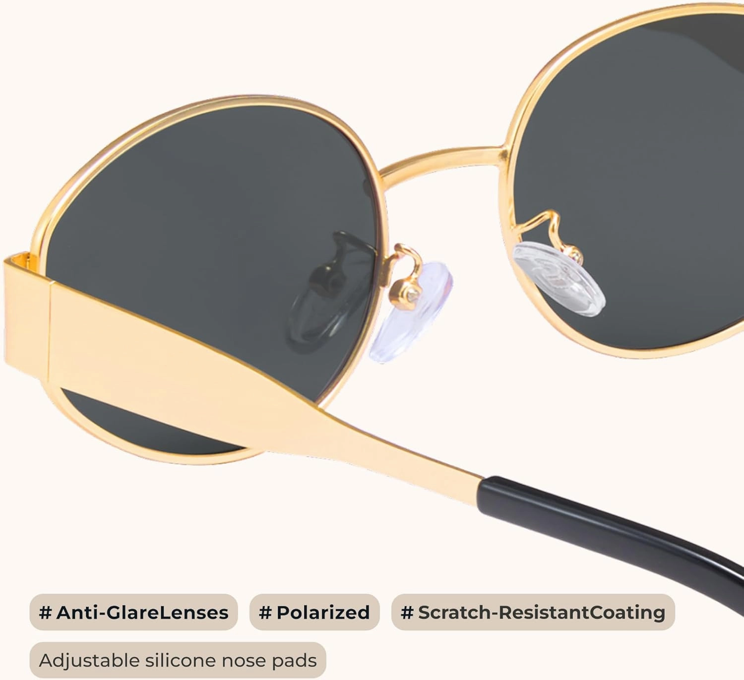 livho 2025 Trendy Oval Sunglasses - Stylish Polarized Shades for Everyday - Retro Metal Frames