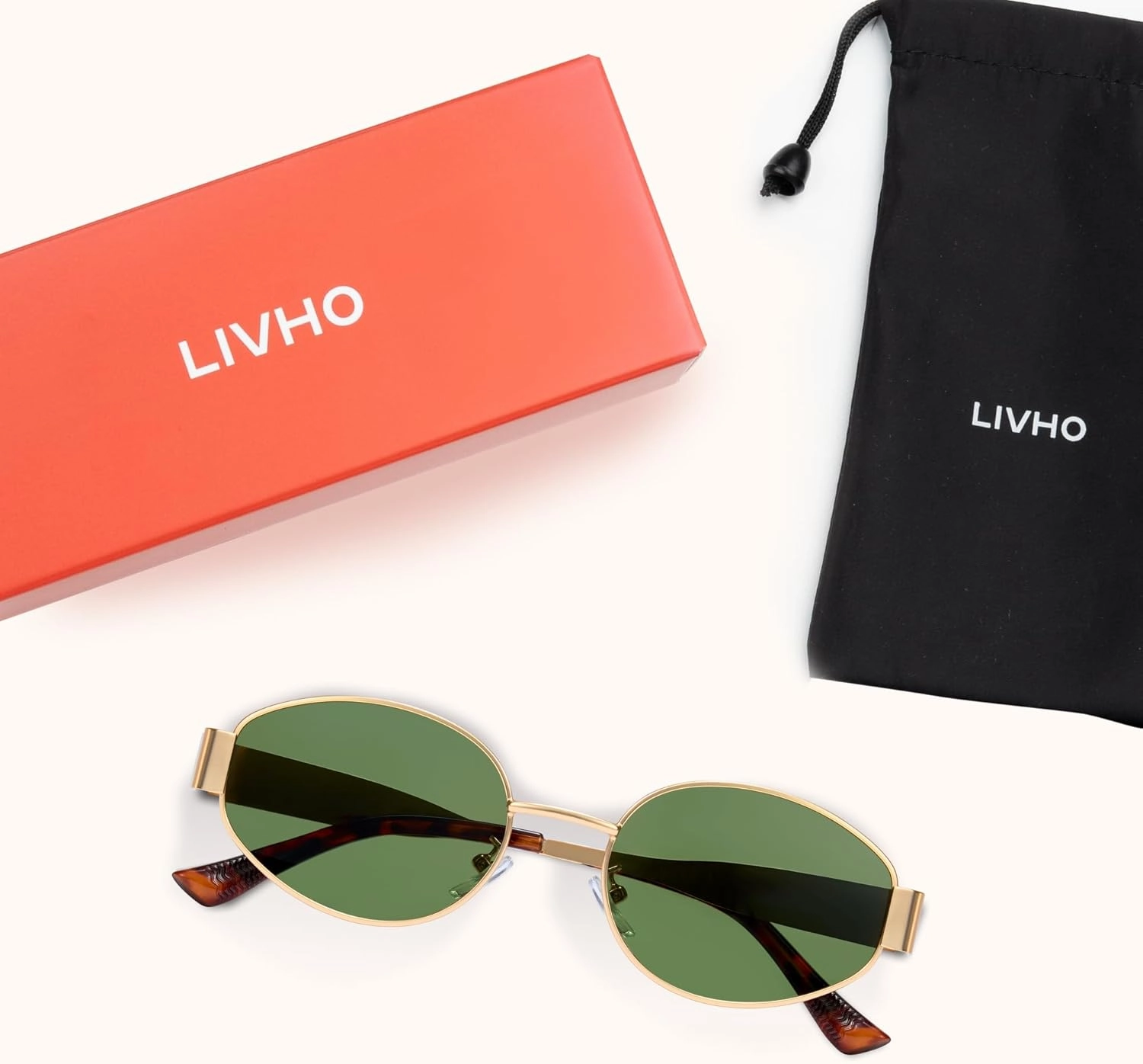 livho 2025 Trendy Oval Sunglasses - Stylish Polarized Shades for Everyday - Retro Metal Frames