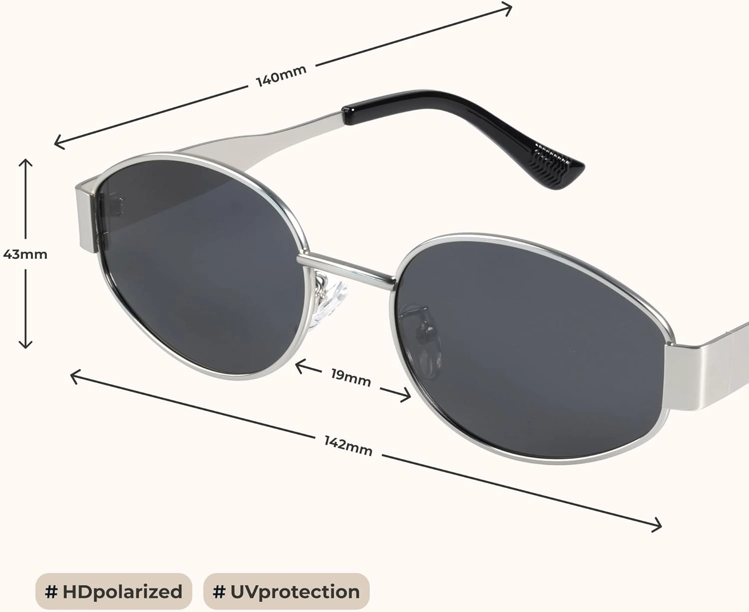 livho 2025 Trendy Oval Sunglasses - Stylish Polarized Shades for Everyday - Retro Metal Frames