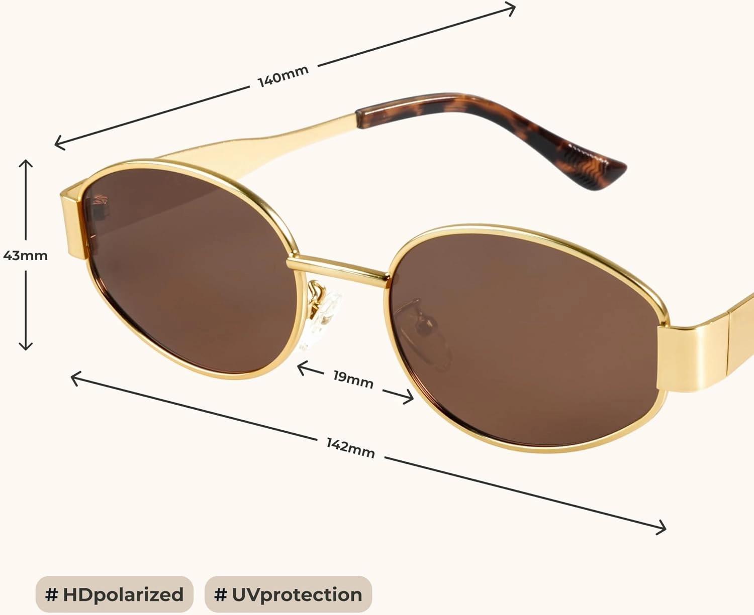 livho 2025 Trendy Oval Sunglasses - Stylish Polarized Shades for Everyday - Retro Metal Frames
