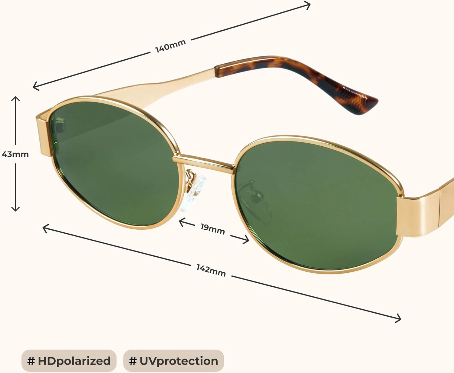 livho 2025 Trendy Oval Sunglasses - Stylish Polarized Shades for Everyday - Retro Metal Frames