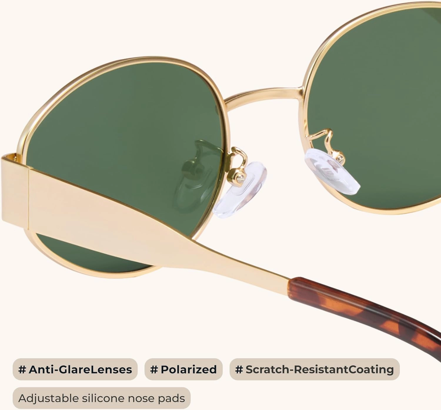 livho 2025 Trendy Oval Sunglasses - Stylish Polarized Shades for Everyday - Retro Metal Frames