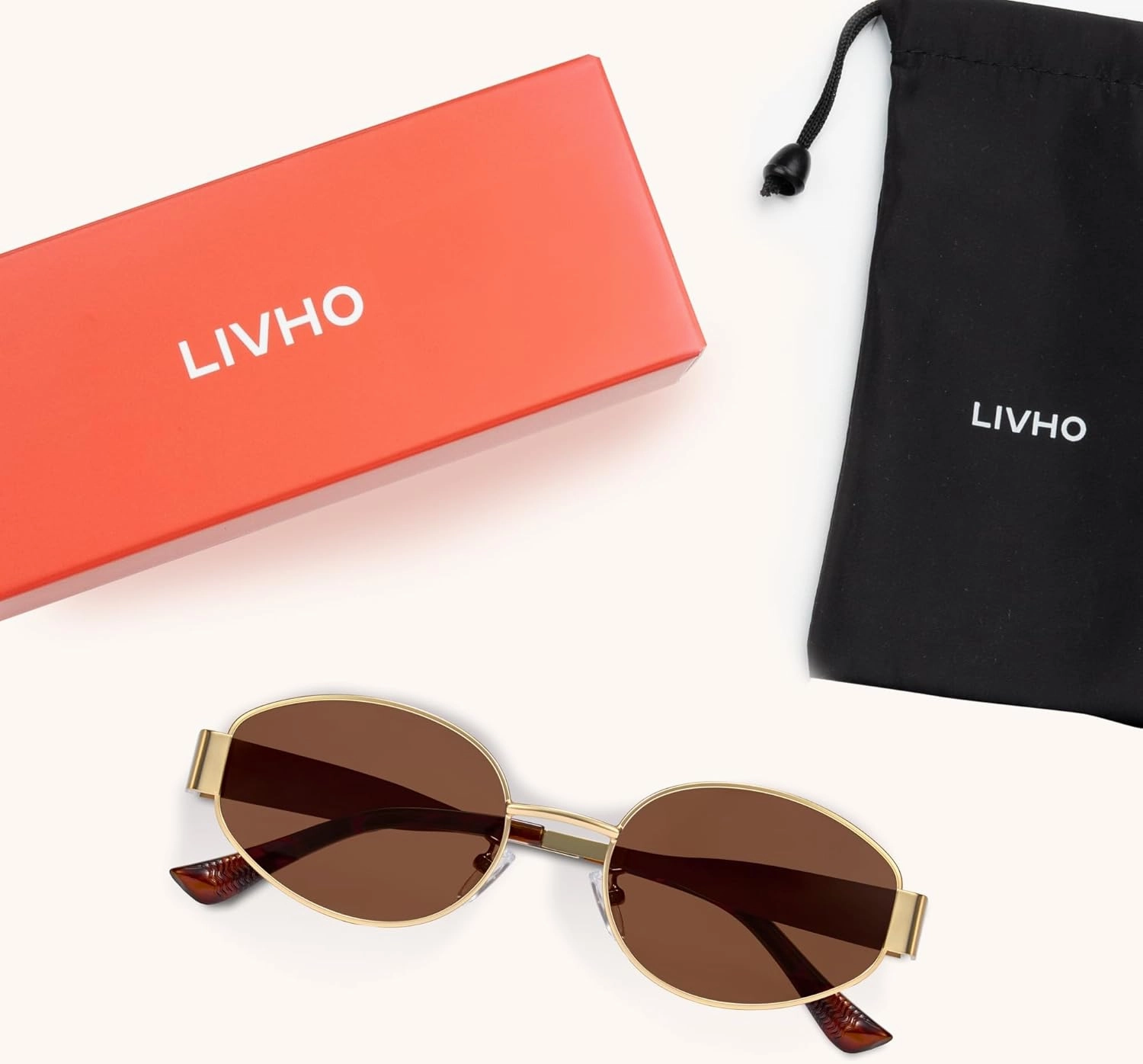 livho 2025 Trendy Oval Sunglasses - Stylish Polarized Shades for Everyday - Retro Metal Frames
