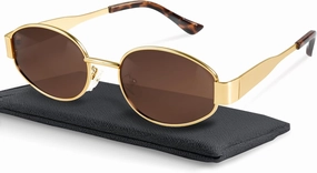 livho 2025 Trendy Oval Sunglasses - Stylish Polarized Shades for Everyday - Retro Metal Frames