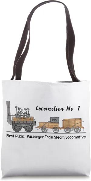 Locomotion No. 1 First Passenger Steam Train Diagram Tote Bag