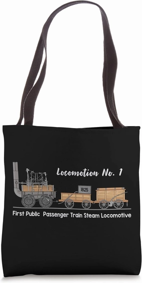 Locomotion No. 1 First Passenger Steam Train Diagram Tote Bag