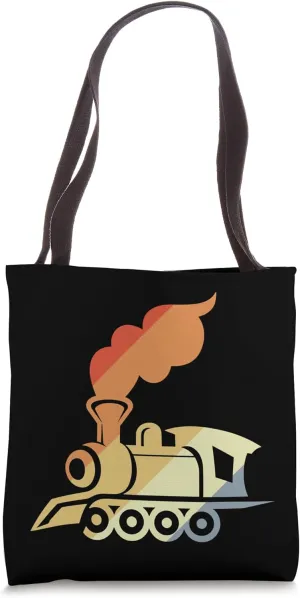 Locomotive Retro Style Railway Tote Bag