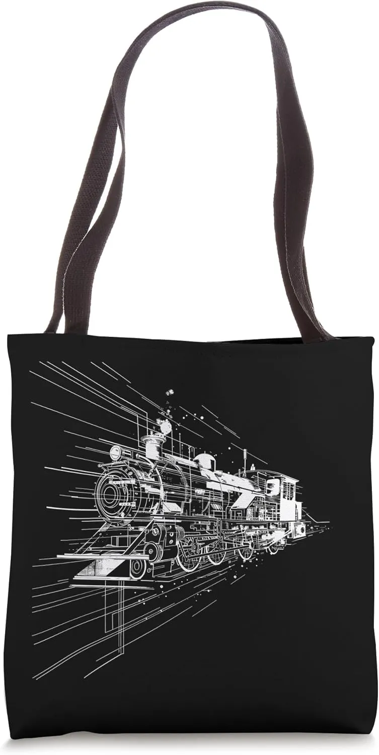 Locomotive Sketch Trains Model Railway Tote Bag
