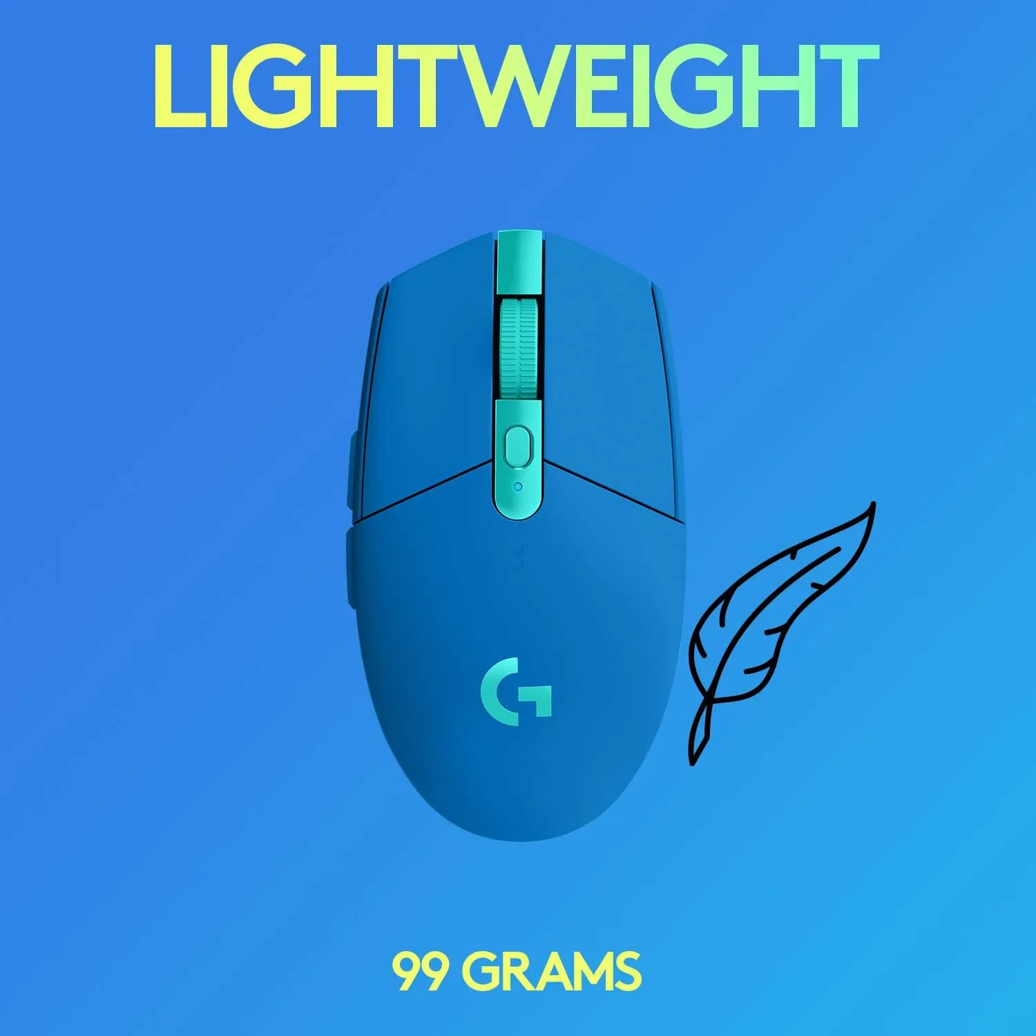 Logitech G305 LIGHTSPEED Wireless Gaming Optical Mouse, Hero 12K Sensor, 12,000 DPI, Lightweight, 6 Programmable Buttons, 250h Battery Life, On-Board Memory, PC/Mac - Blue
