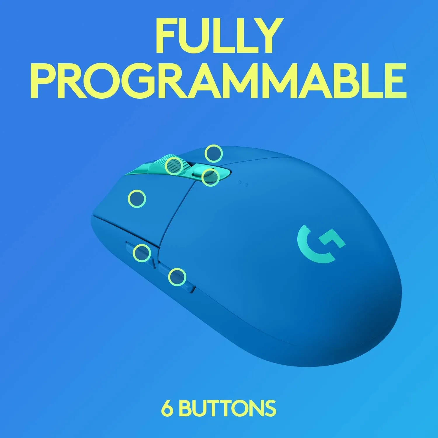 Logitech G305 LIGHTSPEED Wireless Gaming Optical Mouse, Hero 12K Sensor, 12,000 DPI, Lightweight, 6 Programmable Buttons, 250h Battery Life, On-Board Memory, PC/Mac - Blue