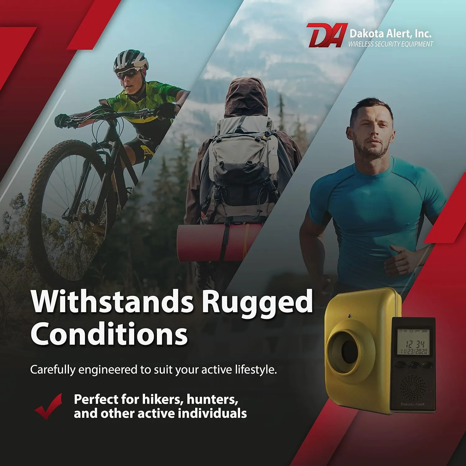 Long Range Motion Sensor System- Dakota Alert MTPR-4000 Wireless Motion Detector & Receiver, Camping Perimeter & Trip Wire Alarm Device, Monitor Driveways, Backyards, Entrances, Deer Trails and More