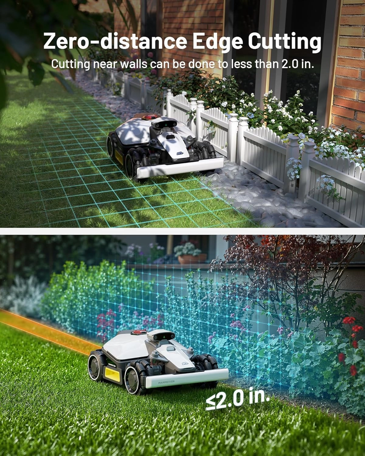 LUBA Mini AWD 800H Robot Lawn Mower with 4G, Reception 0.2 Acre, Max. 0.25 Acre, All-Wheel-Drive for 80% Slope, UltraSense AI Vision RTK Auto-Mapping, Cutting Height 2.2"-4.0"