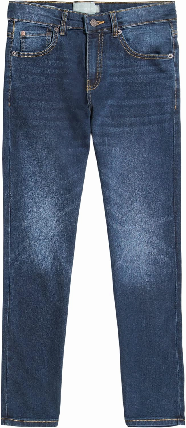 Lucky Brand Boys' Classic Fit Straight Leg Denim Jean 5Pocket Style Zipper Fly & Button Closure