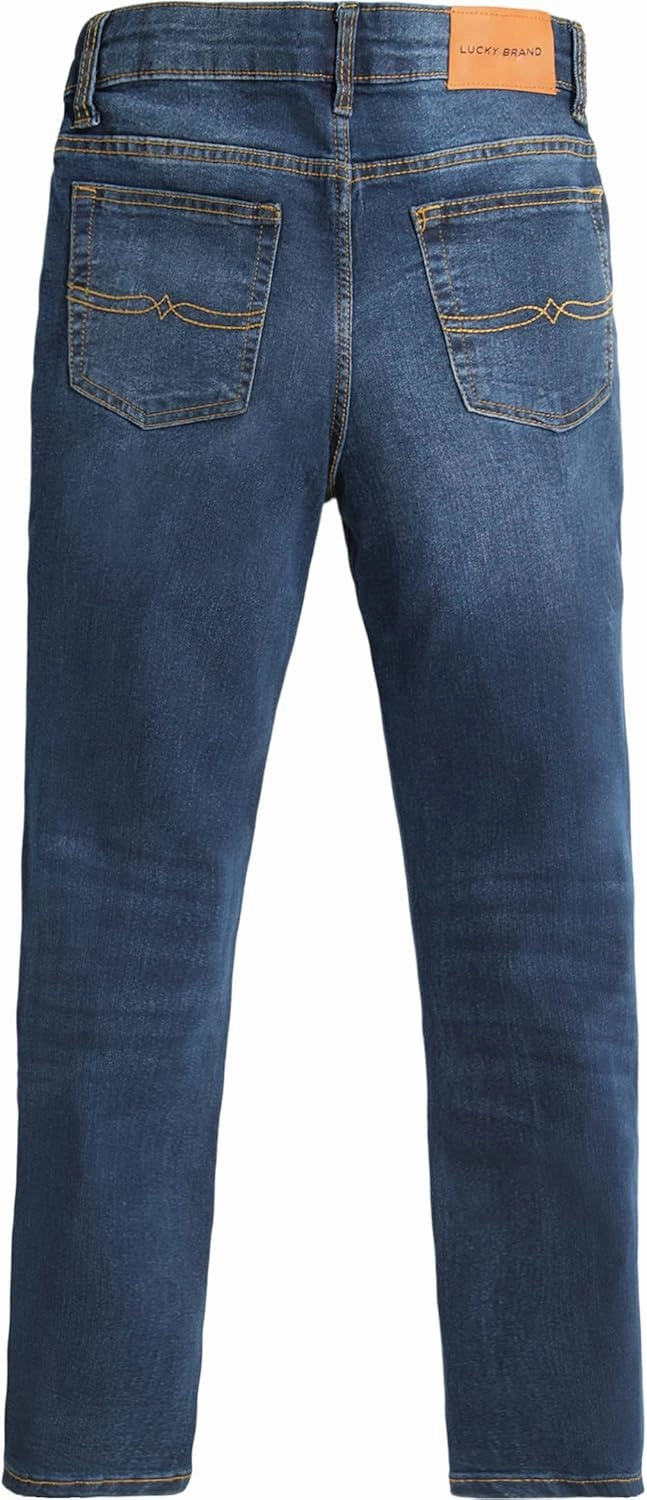 Lucky Brand Boys' Classic Fit Straight Leg Denim Jean 5Pocket Style Zipper Fly & Button Closure