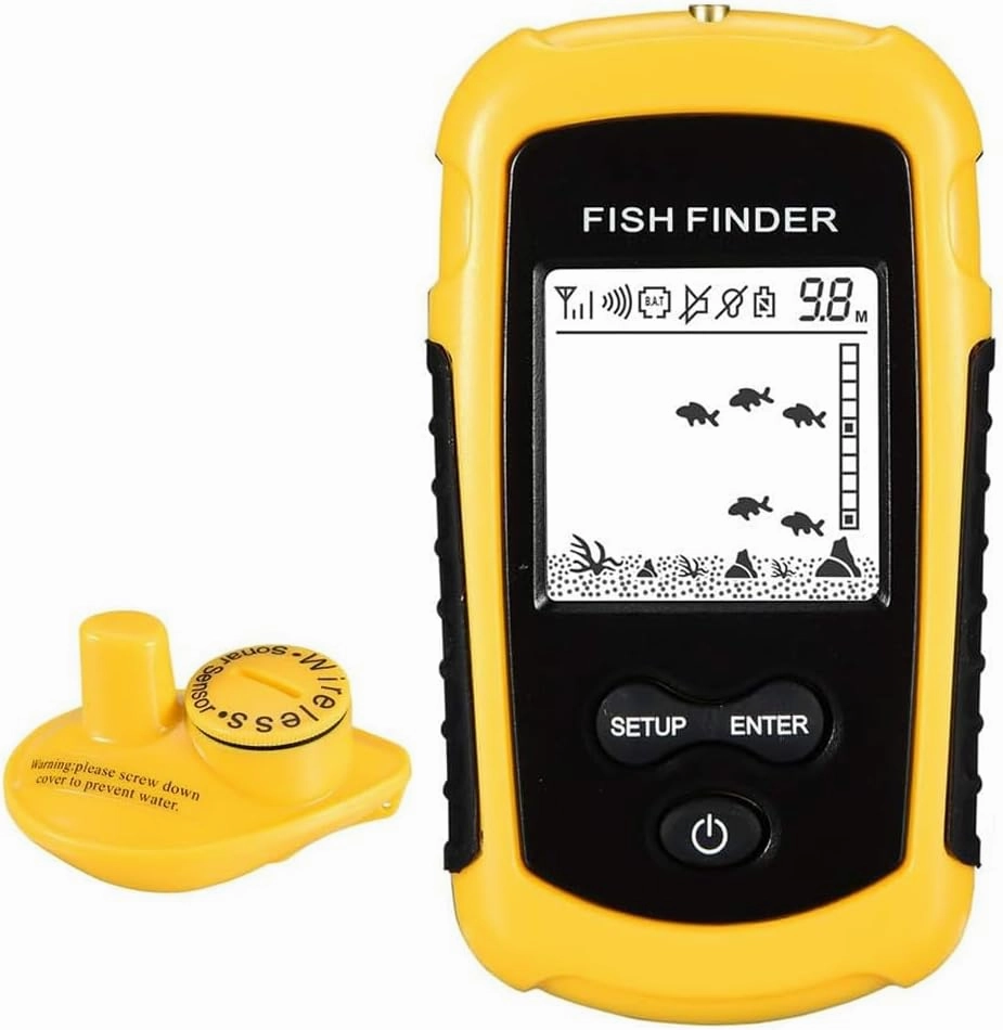 LUCKYLAKER Sonar Handheld Fish Finder Transducer Portable Water Depth Finder Boat Kayak Wireless Transducer Fish Finders
