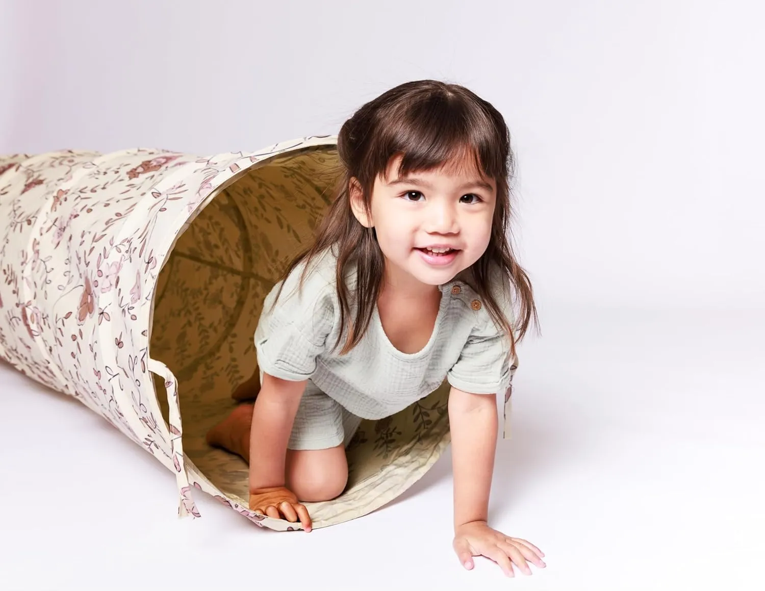 Lyla & Sage Play Co - Kids Play Tunnel - 6ft Pop Up Crawl Tunnel for Toddlers Babies - Collapsible Tunnel Toy Gift for Boy and Girl - Play Tunnel Tent Indoor & Outdoor (Floral/Meadow)
