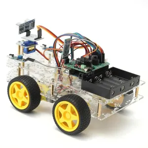 Lysee 3D Printer Parts & Accessories - 2WD R3 Development Board L298N Ultrasonic Module Servo Smart Tracking Moteur Robot Car Kit for - (Color: Car Robot kit)