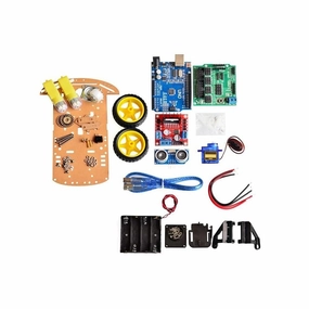 Lysee 3D Printer Parts & Accessories - New Avoidance Tracking Motor Smart Robot Car Chassis Kit Speed Encoder Battery Box 2WD Ultrasonic Module for kit - (Color: 4WD KIT)