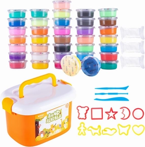 M&G Multi-Colored DIY Modeling Clay Kit with Orange Box, Safe & Non-Toxic Air Clay for Boys & Girls with Sculpting Tools (36 Colors)