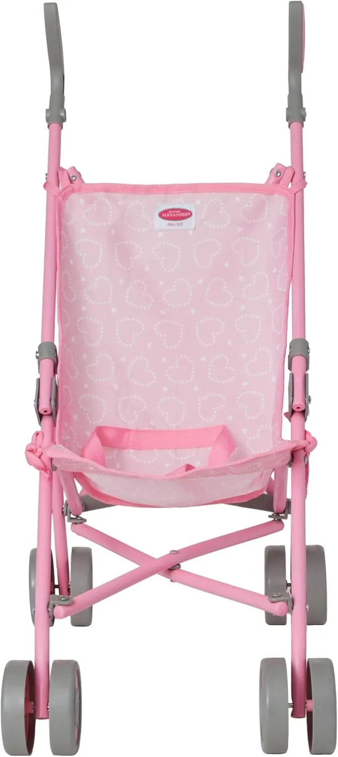 Madame Alexander Doll Accessories, Umbrella Stroller, Pink Hearts