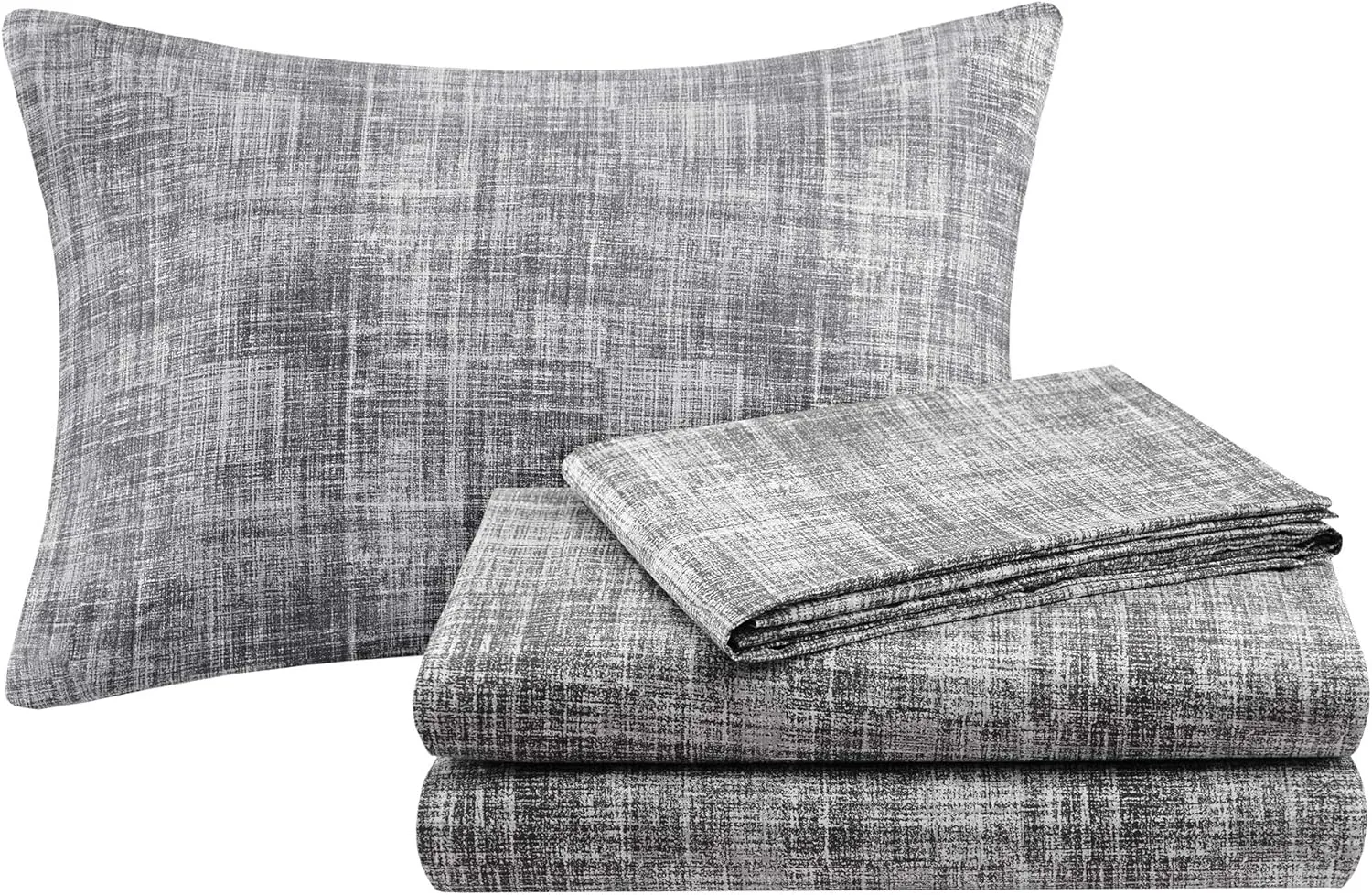 Madison Park Essentials King Comforter Set, Bed in a Bag King, Watercolor Print Coastal Comforter & Chambray Cotton Sheet Set, All Season Bedding Set, Saben, Taupe King (104 in x 92 in) 9 Piece